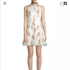 Monique Lhuillier Dress 14 NWT Flowers On Organza